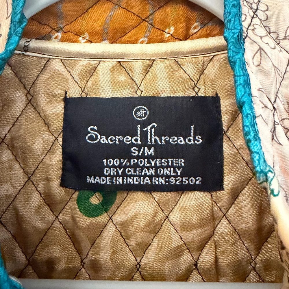 Sacred Threads Patchwork Quilted Longline Militar… - image 7